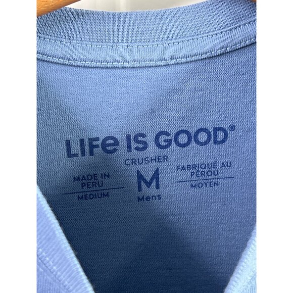 Life is Good Tshirt Size Medium Fired Up Grill Football Crusher Tee Crew NEW - Picture 4 of 5